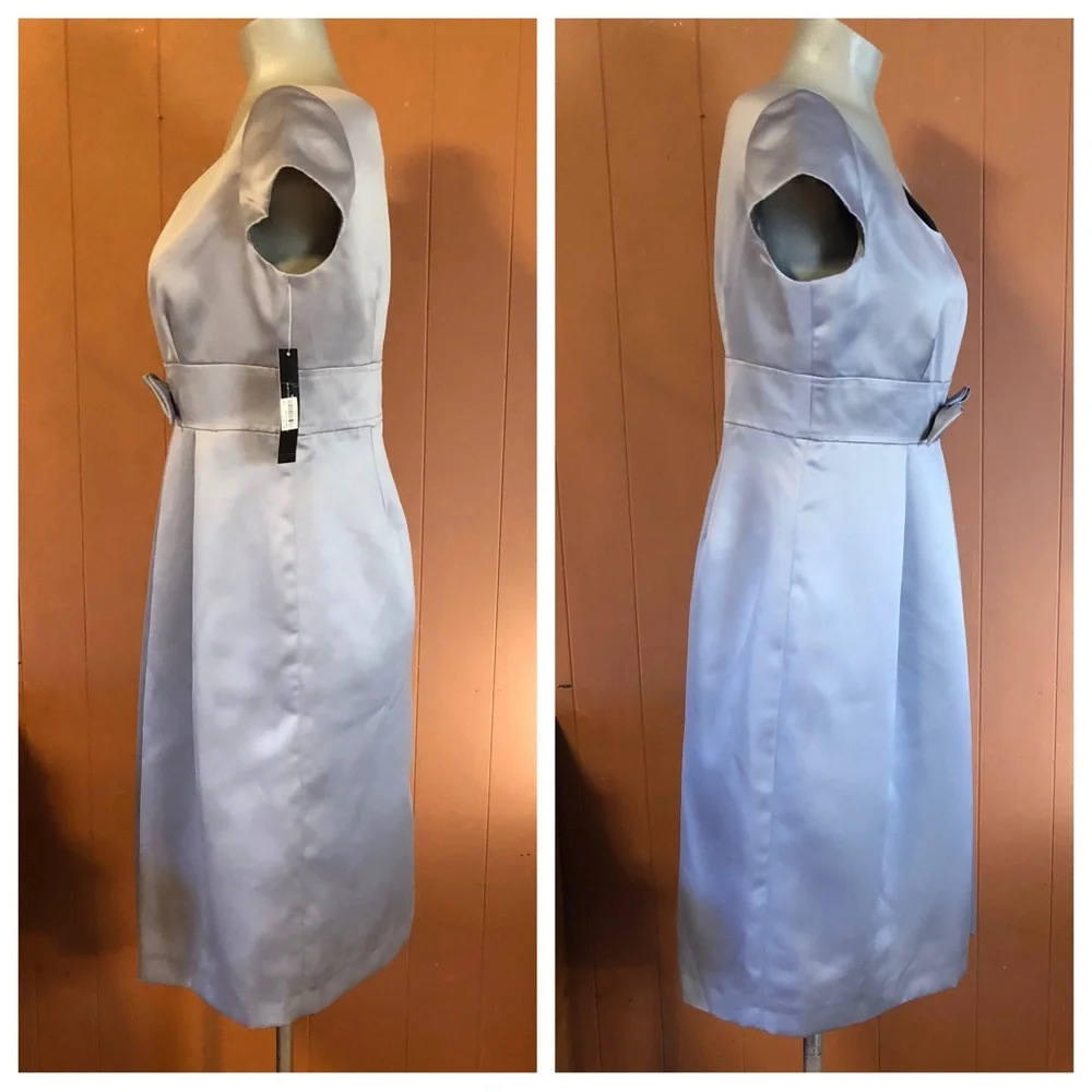 NWT Tahari Pewter Grey Paula Satin Dress 8 - Picture 13 of 15